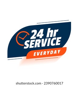 everyday 24 hour and 7 days service accessibility background design vector