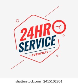 everyday 24 hour service help and support template design vector
