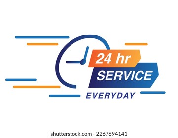 Everyday 24 hr service concept vector illustration