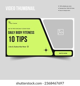 Everyday body fitness tips thumbnail design, fully editable vector eps 10 file format
