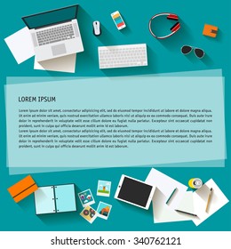 Everyday electronics objects. Most popular things used people in life isolated on stylish background for use in design for card, poster, banner cover