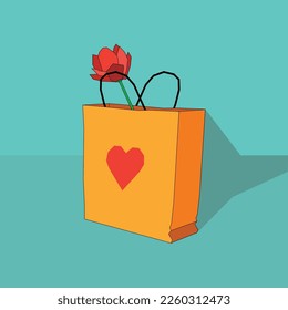 Esencias cotidianas, flores en un vector de ilustraciones en bolsa