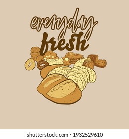 Everyday fresh colored label for wall art and shirts prints
