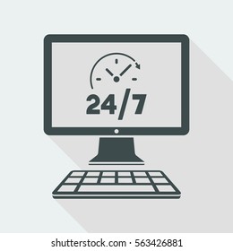 Everyday full time web services - Vector flat icon