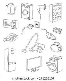 everyday household appliances vector set