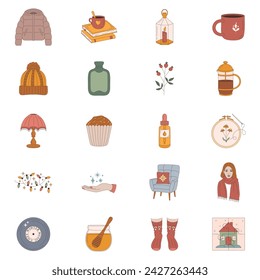 Everyday icon set, Lifestyle icon pack, Self-care icons, Cooking illustrations, Daily routine clip art, Winter, Outfit, Food, Drinks, Hobby icons, Web icons, Blogger, Planner, Everyday activities
