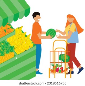 Everyday Inclusion: Embracing Diversity in Daily Life - Fresh and Healthy Choices: Woman Shopping for Fruits at the Local Market