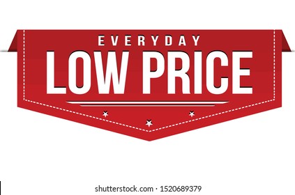 Everyday low price banner design on white background, vector illustration