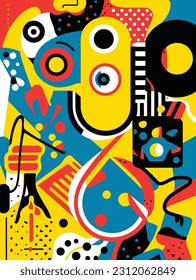 Everyday Marvels: Pop Art Movement Painting of Ordinary Objects in Vector Form, with Solid Colors and Striking Visuals