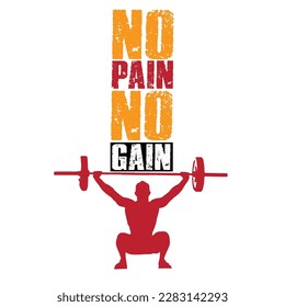 Everyday no pain no gain workout poster set vector illustration Gym motivational template