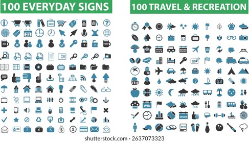 Everyday Sign Icon Combo Package bundle 