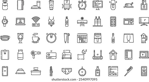 Everyday stuff icons High-Quality Vector Icons Collection with Editable Stroke. Ideal for Professional and Creative Projects.
