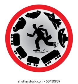 Everyday transportation sign. Vector illustration