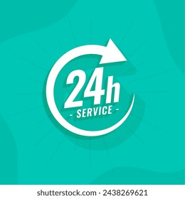 everyday twenty hours service availability background vector 