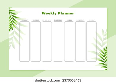 everyday weekly planner template a printable design vector