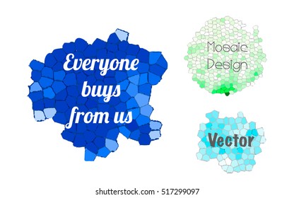 Everyone buys from us, set of stylized vector banners