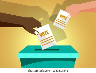 Everyone can vote. whether white or black can be elected