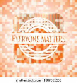 Everyone Matters abstract orange mosaic emblem