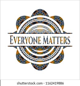 Everyone Matters arabesque emblem background. arabic decoration.