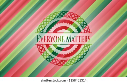 Everyone Matters christmas badge background.