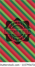 Everyone Matters christmas style badge..