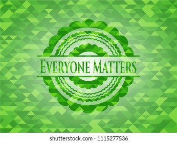 Everyone Matters green mosaic emblem