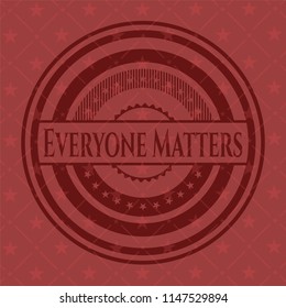 Everyone Matters retro style red emblem