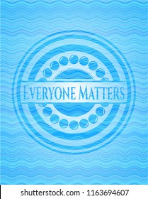 Everyone Matters sky blue water emblem.