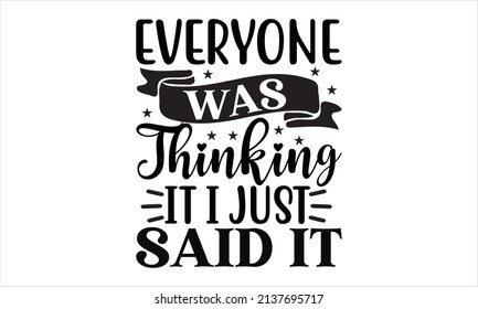 Everyone Thinking Just Said Hand Drawn Stock Vector (Royalty Free ...