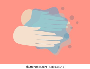 Everyone wash your hands for your health. wash hand to protect from Covid-19 vector ilustration.