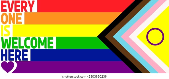 Everyone is welcome here LGBT Pride poster