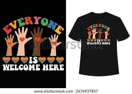 Everyone Is Welcome Here' shirts to be worn March 24 in support of Idaho graphic fist hands with red heart retro teacher Shirt for men women and kids.