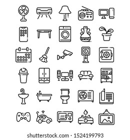 Everything about the houseoutline icon. vector illustration. Isolated on white background.
