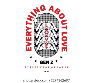 Everything about love Retro Poster Pixel style Graphic Design for T shirt Street Wear and Urban Style