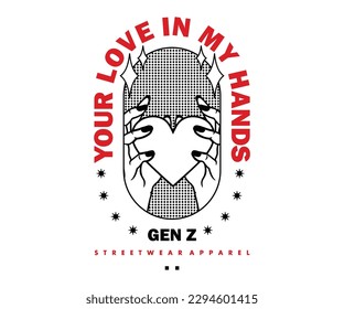 Everything about love Retro Poster Pixel style Graphic Design for T shirt Street Wear and Urban Style