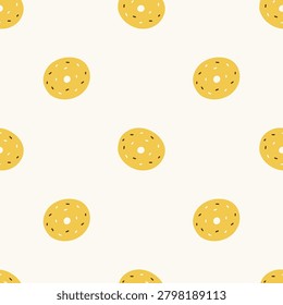 Everything bagel seamless pattern organic bakery wrapping background