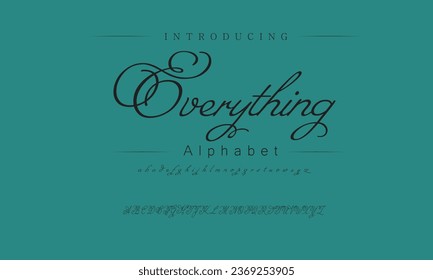 Everything Elegant Font Uppercase Lowercase and Number. Classic Lettering Minimal Fashion Designs. Typography modern serif fonts regular decorative vintage concept. vector illustration