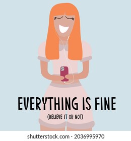 everything is fine believe it or not vector