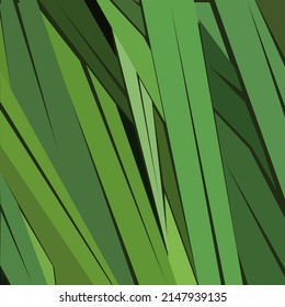 Everything Green. Summer Concept. Floral Pattern with Palm Leaves. Vector Illustration