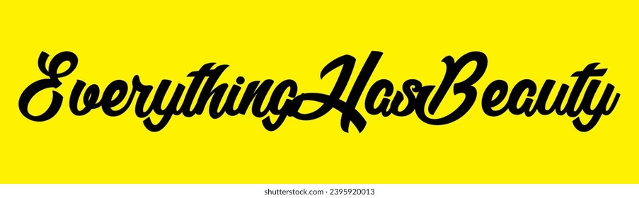 everything has beauty text on yellow background.