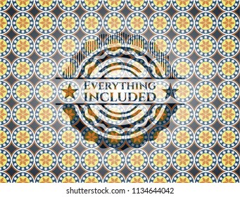 Everything included arabesque style emblem. arabic decoration.