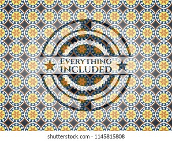 Everything included arabic emblem background. Arabesque decoration.