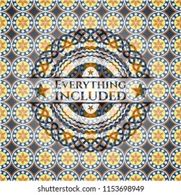 Everything included arabic emblem background. Arabesque decoration.