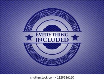 Everything included badge with denim background