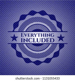 Everything included badge with denim texture
