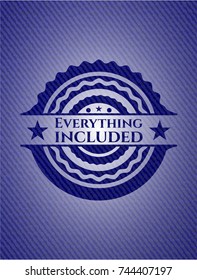 Everything included badge with denim texture