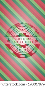 Everything included christmas emblem. Vector Illustration. Detailed.
