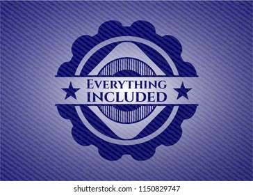 Everything included emblem with denim high quality background