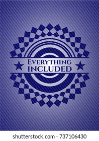Everything included emblem with denim texture