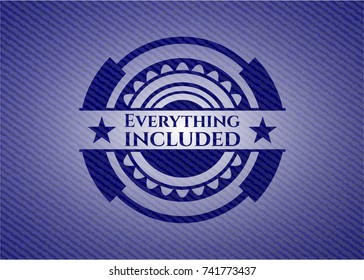 Everything included emblem with denim texture